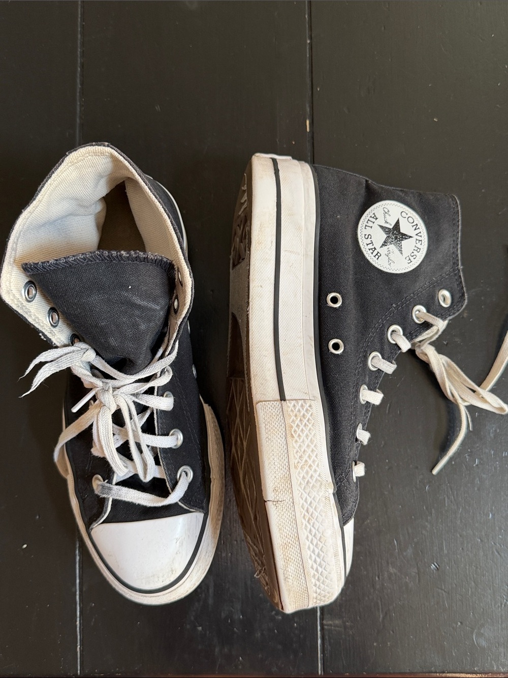 Converse Black High-Top Platform Sneakers with White Accents